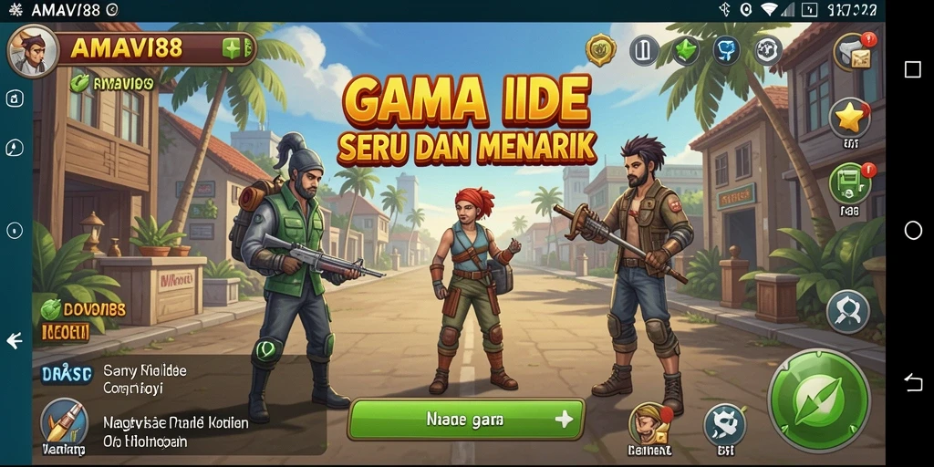 Screenshot dari gameplay AMAVI88 yang menampilkan aktivitas pengumpulan sumber daya dalam game Idle.