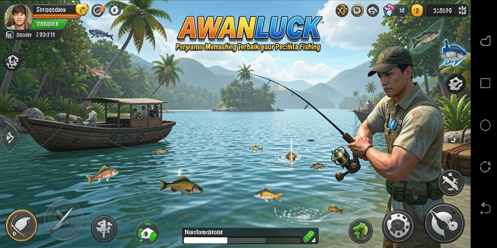 Tangkapan ikan yang mengesankan dalam gameplay AWANLUCK.