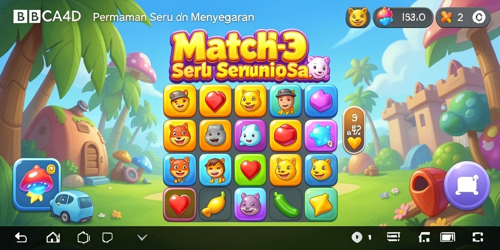 Tampilan gameplay seru dari BBCA4D yang penuh warna.