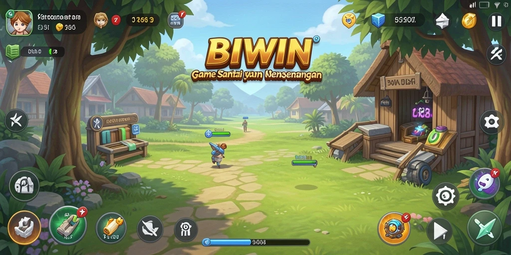 Tampilan gameplay BIWIN yang cerah dan interaktif.