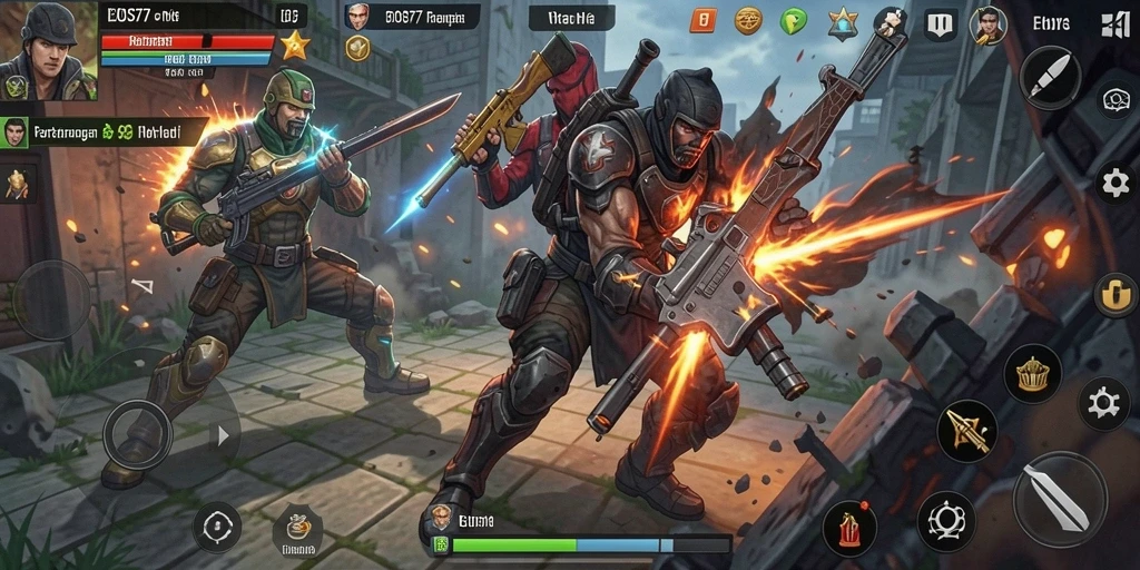 Screenshot gameplay yang menampilkan aksi seru di <strong>EOS77</strong>.