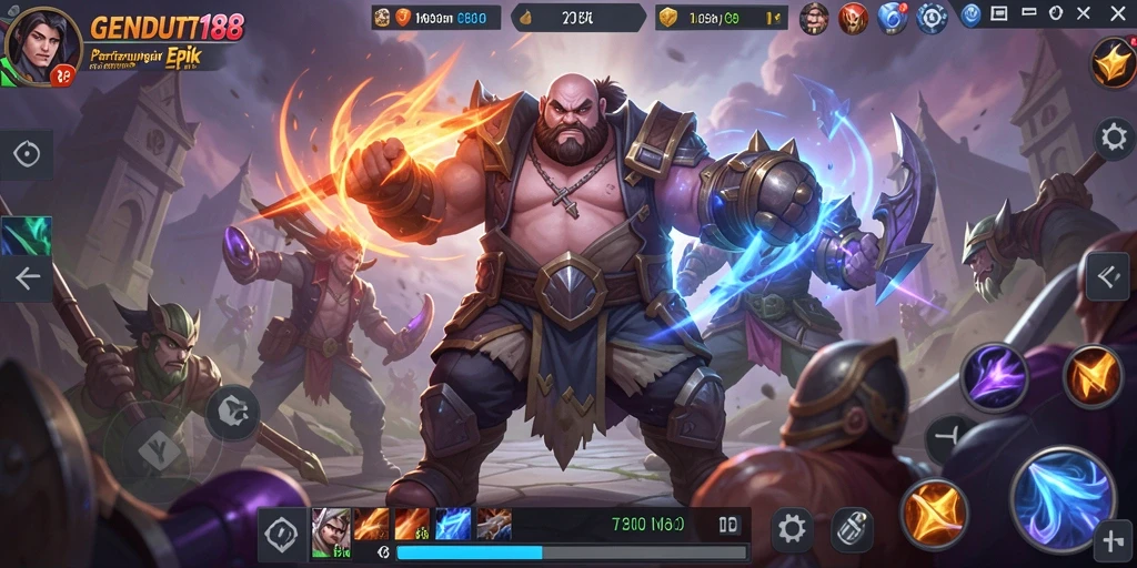 Tampilan menarik dari gameplay GENDUT188 MOBA yang seru.