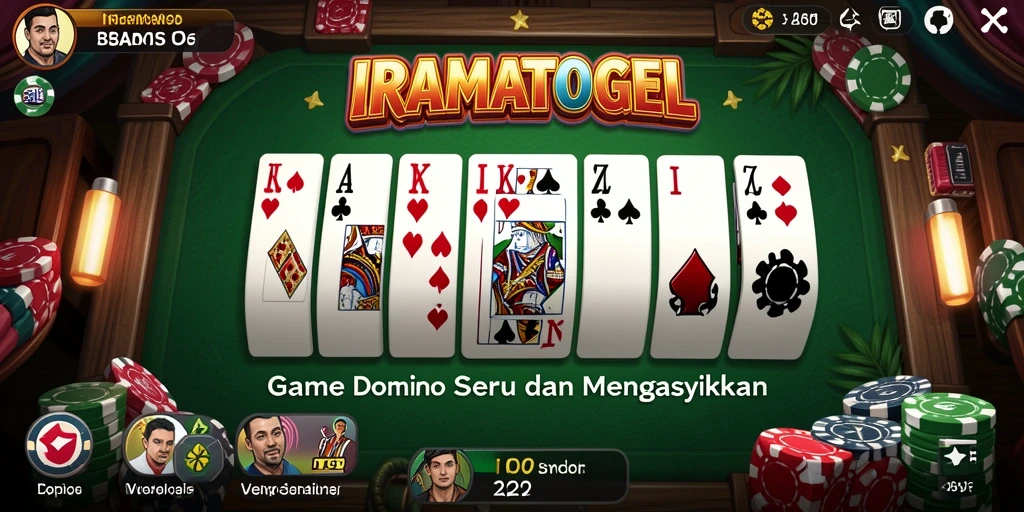 Tampilan gameplay seru di IRAMATOGEL yang menunjukkan aksi permainan Domino.