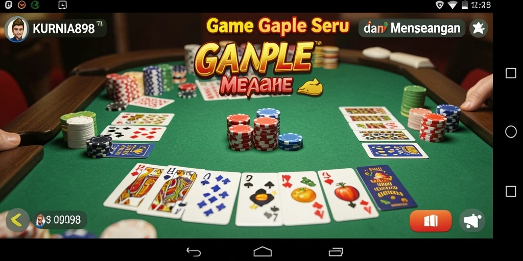 Tampilan gameplay seru KURNIA898 yang menampilkan permainan Gaple.