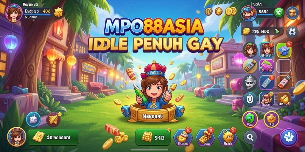 Tampilan gameplay Idle yang mengasyikkan dan penuh warna.