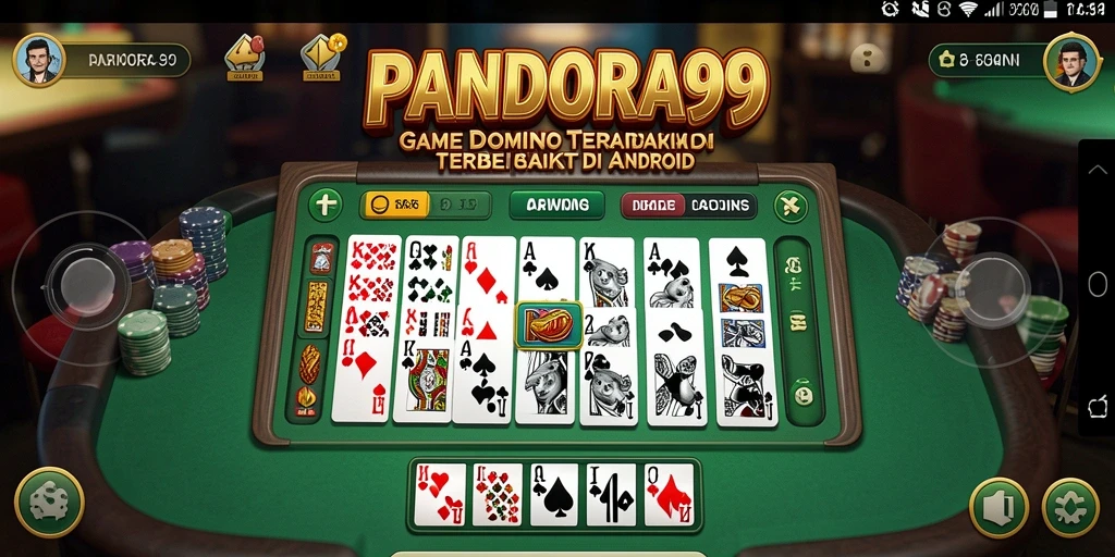 Tampilan gameplay menarik dari PANDORA99 yang menggambarkan keseruan permainan Domino.