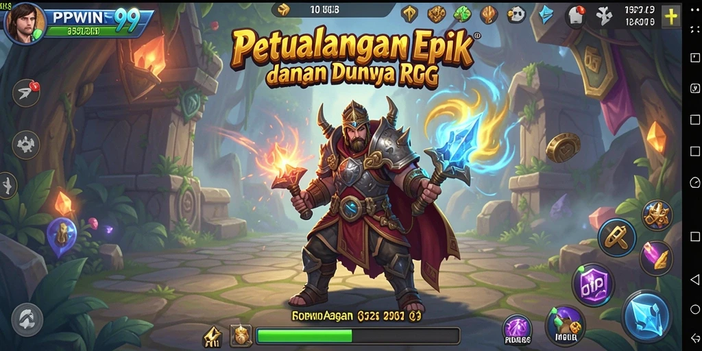 Tampilan gameplay petualangan RPG yang menarik dan penuh aksi.