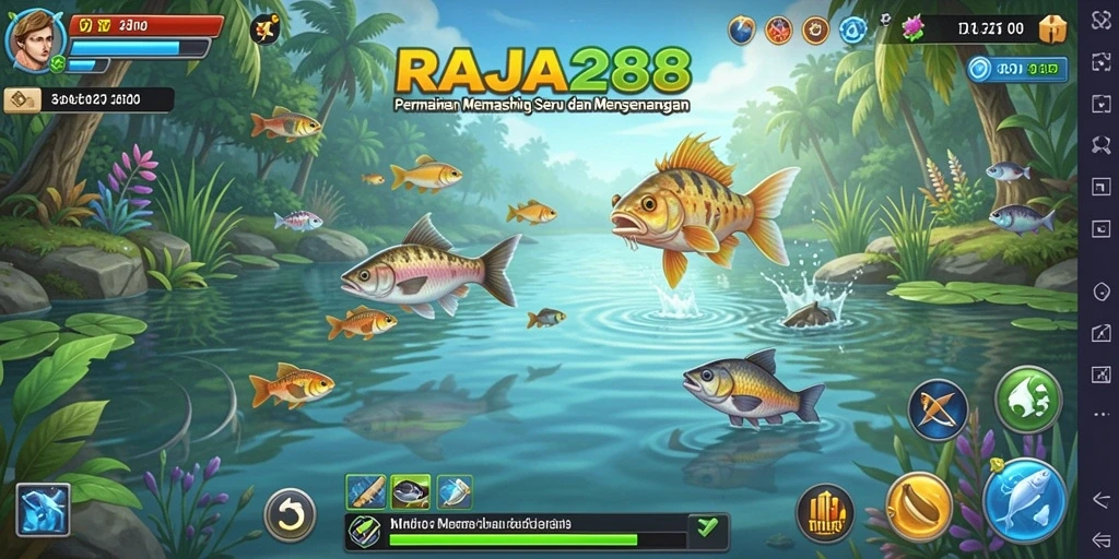 Gameplay seru memancing di RAJA288 dengan ikan beragam.