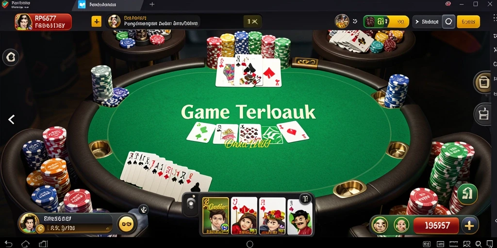 Tampilan gameplay seru dalam aplikasi poker RP6677.
