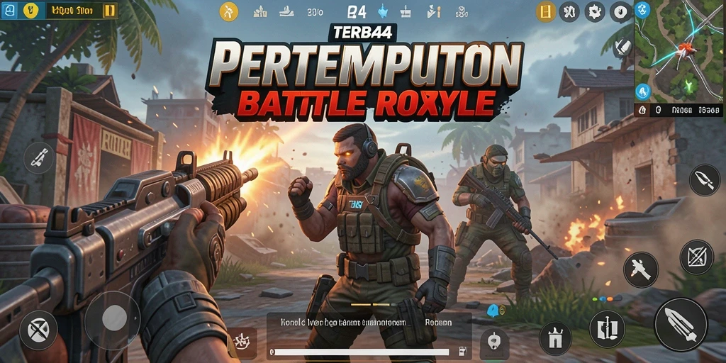 Screenshot gameplay <strong>RR44</strong> menampilkan aksi seru Battle Royale.