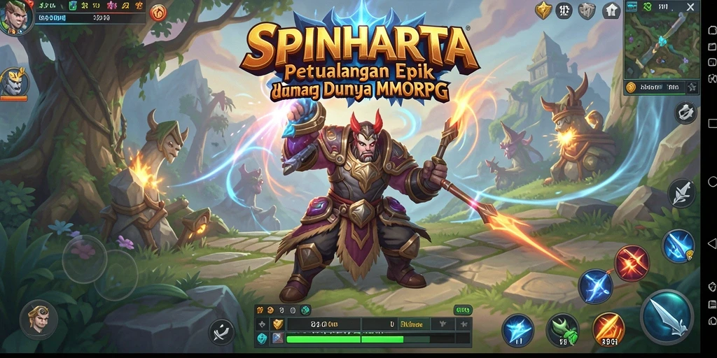 Screenshot gameplay SPINHARTA menampilkan aksi pertempuran yang intens.